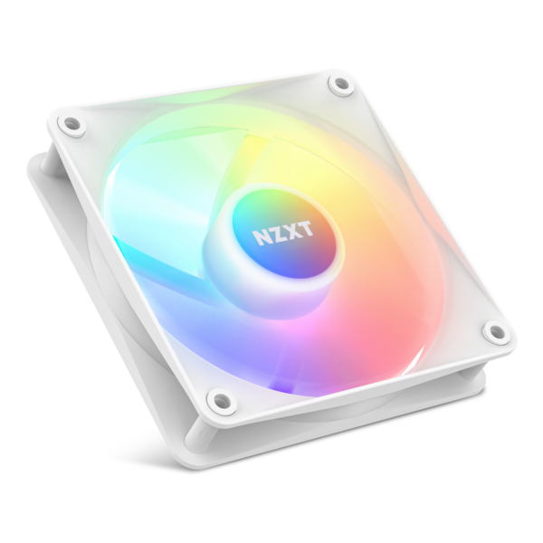 NZXT F120 RGB CORE 120mm White Fan 500 - 1800rpm 78.86CFM 33.88 dBA 4-Pin PWM