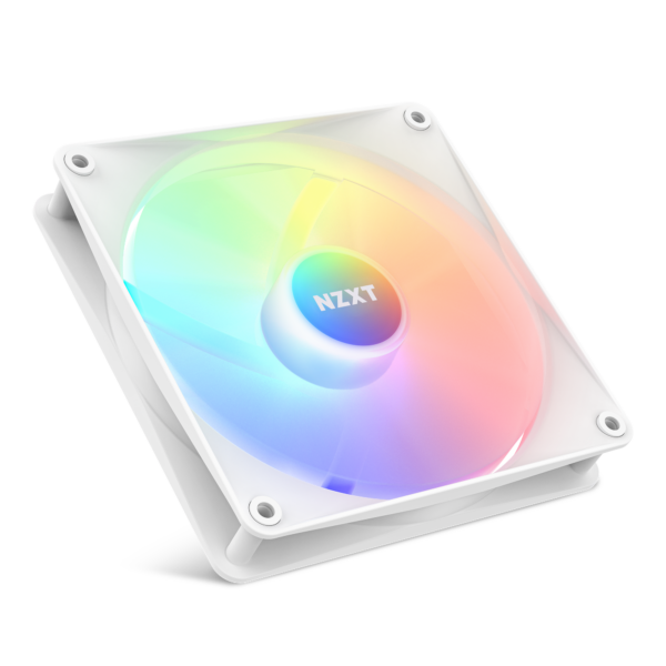 NZXT F140 RGB CORE 140mm White Fan 500 - 1500rpm 90.79CFM 34.4 dBA 4-Pin PWM