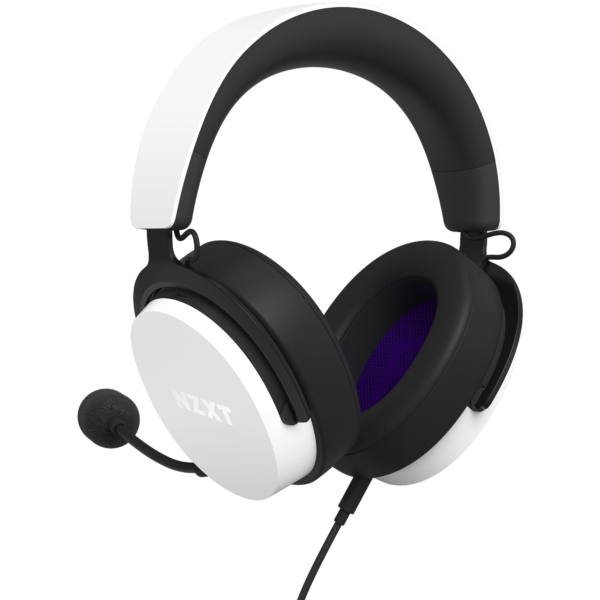 NZXT Relay 7.1 Gaming Wired Headset And Mic White Hi-Res 40mm Drivers