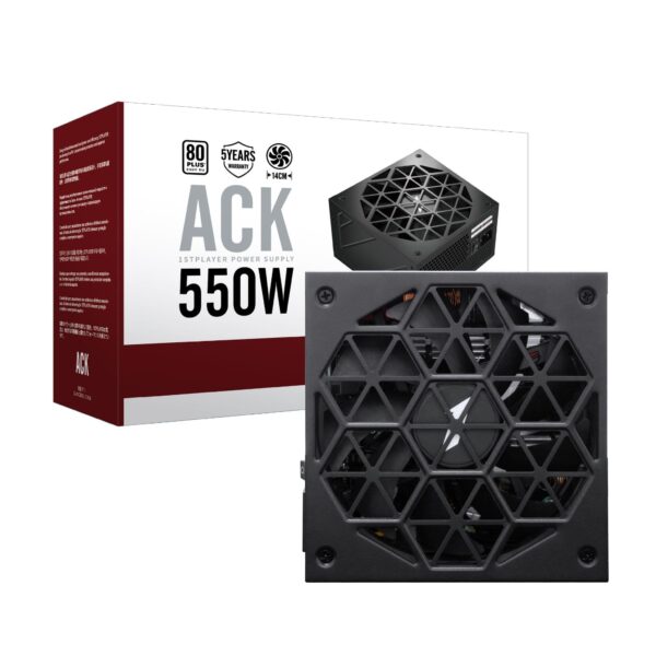 1st Player ACK Series 550w 80Plus Fully Wired 140mm Fan ATX Power Supply