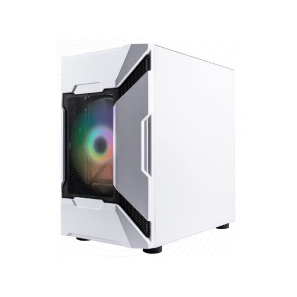 1st Player DK D3-A White Micro ATX Case with RGB Fans Tempered Glass Side Window