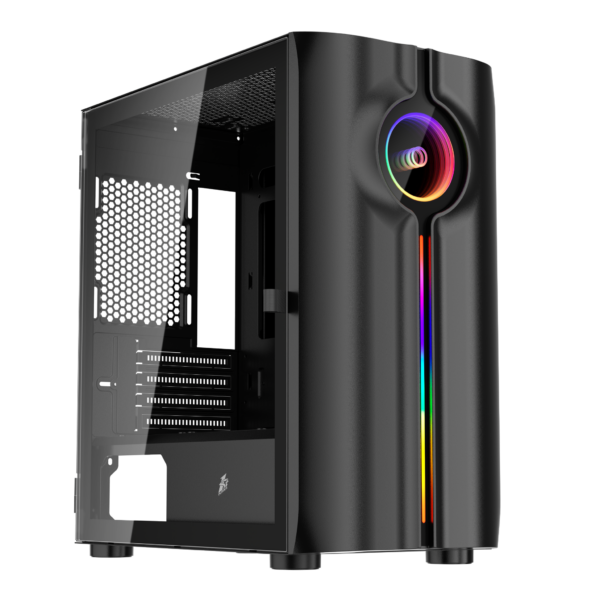 1st Player IS3-BK Micro ATX Black Case Tempered Glass Side Window