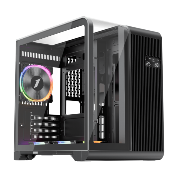 1st Player RT5 Micro ATX Black Case with 3 x 120mm RGB Fans Tempered Glass Window