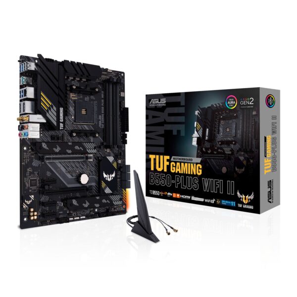 Asus TUF GAMING B550-PLUS WIFi II AMD B550 AM4 ATX 4 DDR4 HDMI DP AX Wi-Fi 2.5GB LAN RGB Lighting M.2