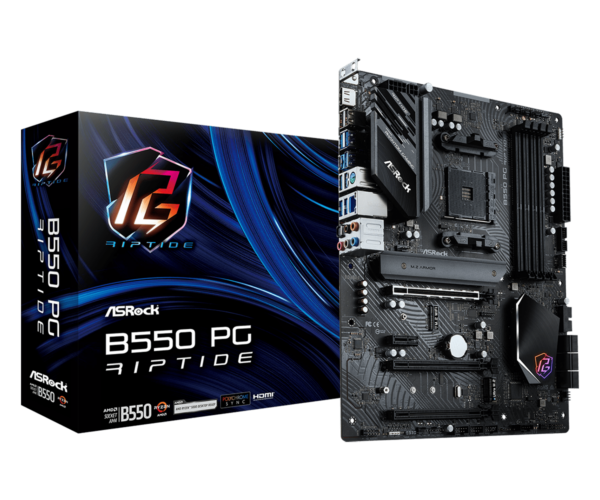 Asrock B550 PHANTOM GAMING RIPTIDE AMD B550 AM4 ATX 4 DDR4 HDMI XFire 2.5GB LAN RGB 2x M.2