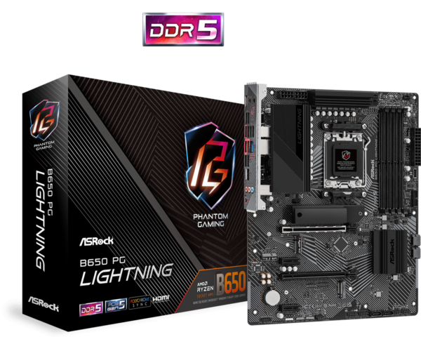 Asrock B650 PG LIGHTNING AMD B650 AM5 ATX 4 DDR5 HDMI 2.5G LAN PCIe4 3x M.2