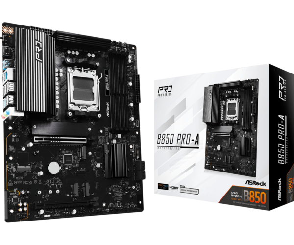 Asrock B850 PRO-A AMD B850 AM5 ATX 4 DDR5 HDMI USB-C (DP-alt) 2.5G LAN 4x M.2