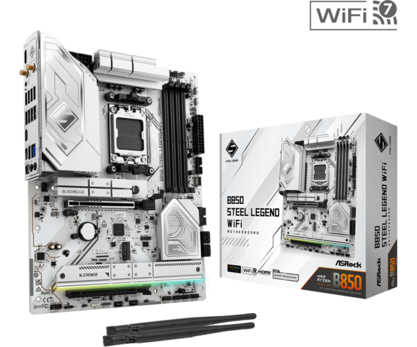 Asrock B850 STEEL LEGEND WIFI AMD B850 AM5 ATX 4 DDR5 HDMI Wi-Fi 7 2.5G LAN RGB 4x M.2