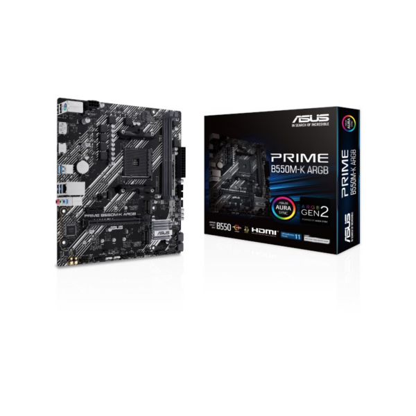 Asus PRIME B550M-K ARGB AMD B550 AM4 Micro ATX 2 DDR4 HDMI DP PCIe4 2x M.2