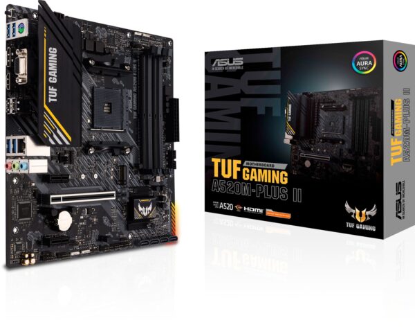 Asus TUF GAMING A520M-PLUS II AMD A520 AM4 Micro ATX 4 DDR4 VGA HDMI DP 1x M.2