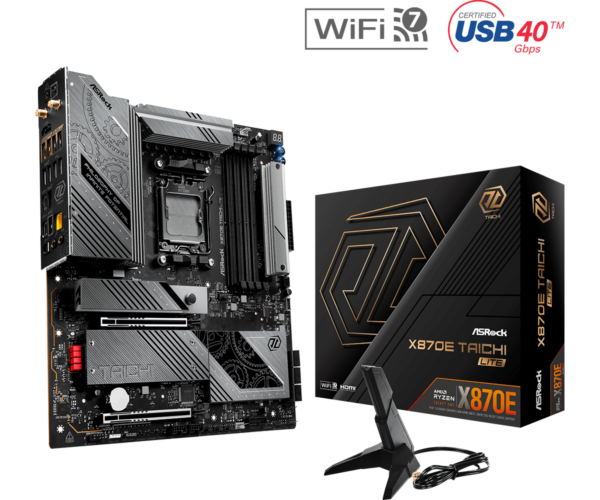 Asrock X870E TAICHI LITE AMD X870E AM5 EATX 4 DDR5 HDMI 2 USB4 Wi-Fi 7 5G LAN 4x M.2