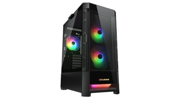 Cougar Duoface RGB Mid Tower Black Case with 2 x 140mm 1 x 120mm ARGB Fans Tempered Glass Side Window