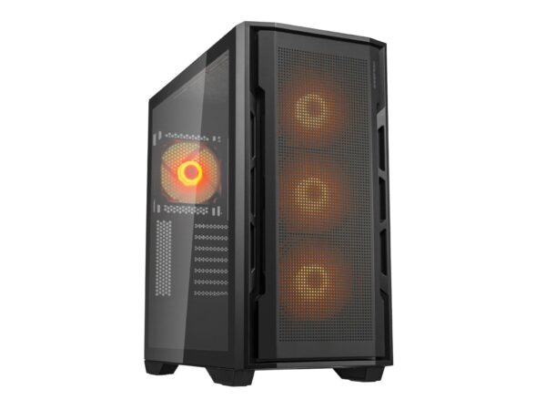 Cougar Uniface RGB Mid Tower Black Case with 4 x 120mm ARGB Fans Tempered Glass Side Window