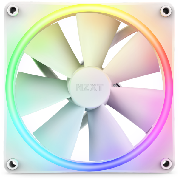 NZXT F140 RGB DUO 140mm White Fan 500-1800rpm 84.75CFM 36dBA 4-Pin PWM