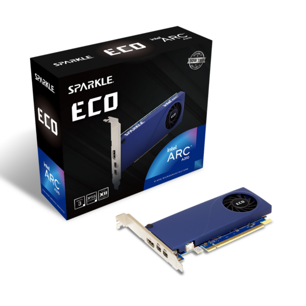 Sparkle Intel ARC A310 ECO 4GB DDR6 HDMI 2 Mini DP 1000MHz Clock Low Profile (Bracket Included)