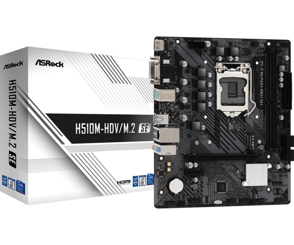 Asrock H510M-HDV/M.2 SE Intel H510 1200 Micro ATX 2 DDR4 VGA DVI HDMI M.2