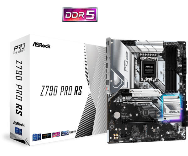 Asrock Z790 PRO RS Intel Z790 1700 ATX 4 DDR5 HDMI DP eDP 2.5G LAN PCIe5 RGB 4x M.2