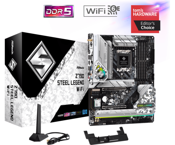 Asrock Z790 STEEL LEGEND WIFI Intel Z790 1700 ATX 4 DDR5 HDMI DP eDP Wi-Fi 6E 2.5G LAN PCIe5 RGB 5x M.2