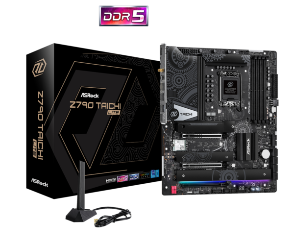 Asrock Z790 TAICHI LITE Intel Z790 1700 EATX 4 DDR5 HDMI 2 Thunderbolt Wi-Fi 6E 2.5G & GB LAN PCIe5 RGB 5x M.2