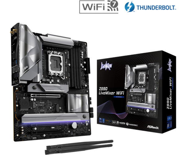 Asrock Z890 LIVEMIXER WIFI Intel Z890 1851 ATX 4 DDR5 HDMI 2 TB4 Wi-Fi 7 2.5G LAN RGB 4x M.2