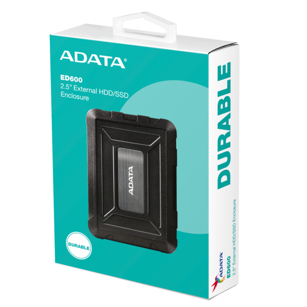 ADATA ED600 2.5" SATA Drive Caddy USB 3.2 Gen1 USB Powered IP54 Water Dust & Shock Proof