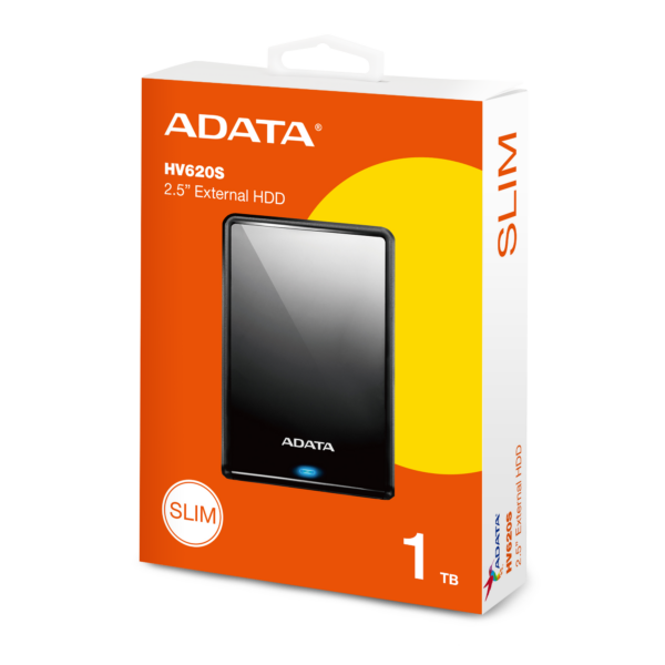 ADATA 1TB HV620S Slim External Hard Drive 2.5" USB 3.2 11.5mm Thick Black