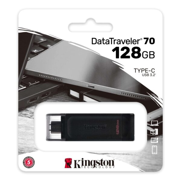 Kingston 128GB DataTraveler 70 USB 3.2 Gen1 Type-C Memory Pen Cap