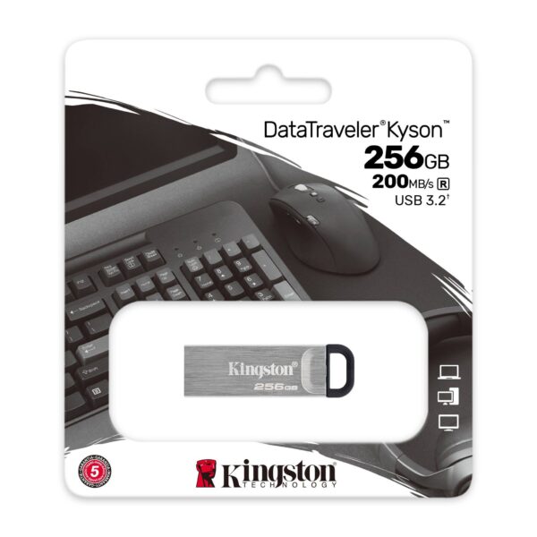 Kingston 256GB DataTraveler Kyson USB 3.2 Gen1 Memory Pen Metal Capless Design R/W 200/60 MB/s