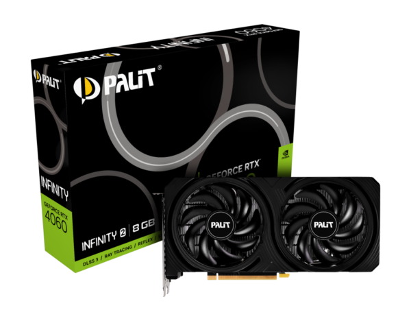 Palit RTX 4060 Infinity 2 PCIe4 8GB DDR6 HDMI 3 DP 2460MHz Clock 0dB Mode